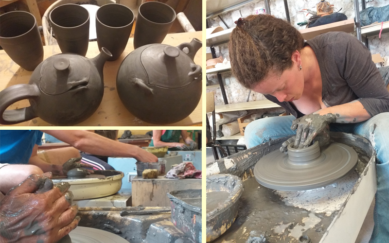 Les stages poterie herault et stage poterie Montpellier de l'atelier de  céramique grès de Véronique Lefort